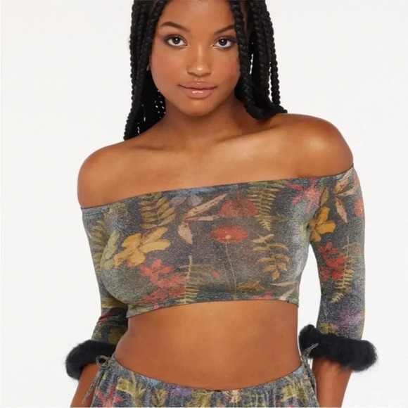 Savage X Fenty Trophy Wife Cropped Sleep Top - Picture 1 of 7